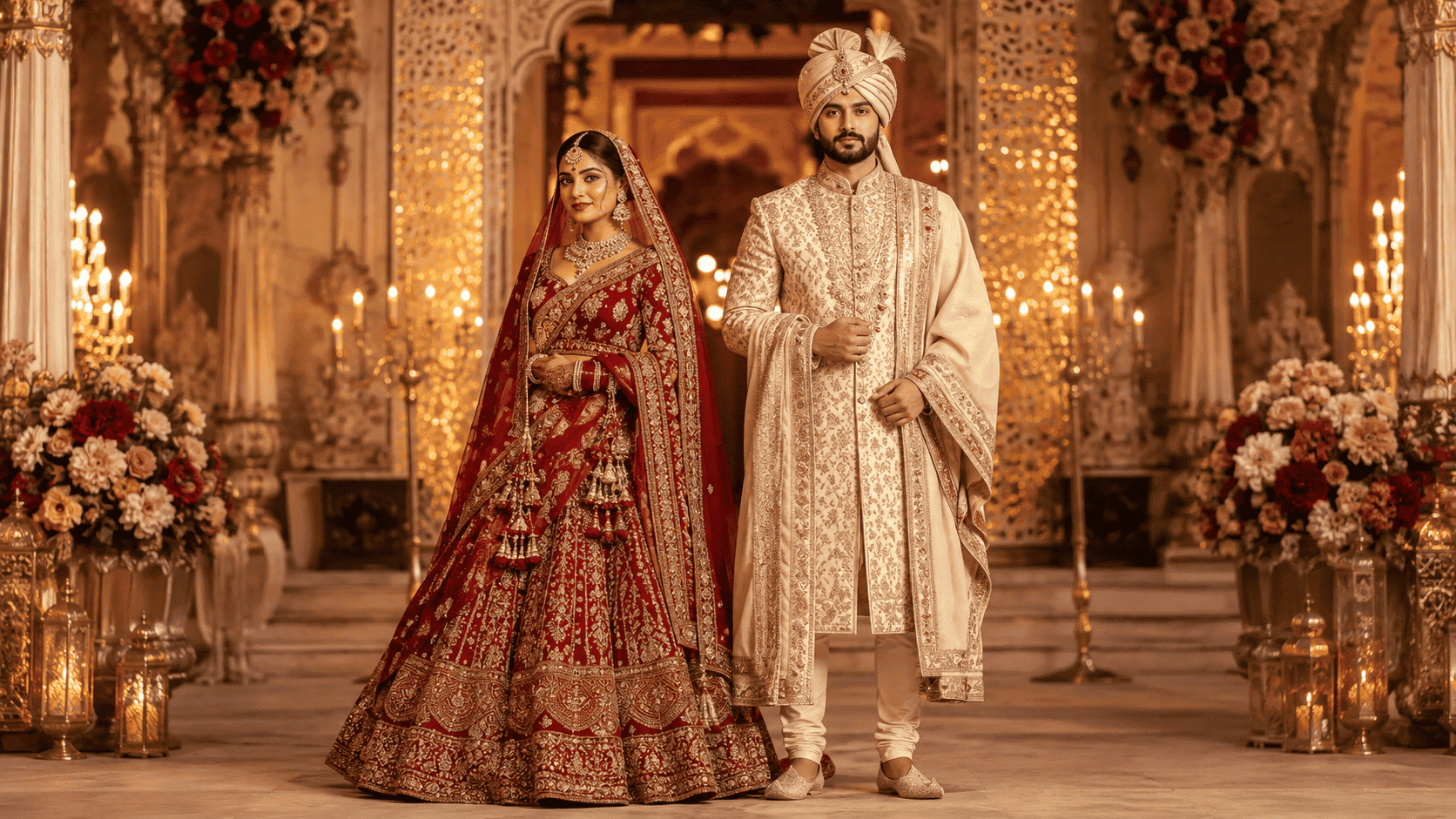 indian wedding image with bridal &groom